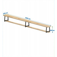Скамейка гимнастическая 3000мм (щит.сосна) ножки метал Dinamika