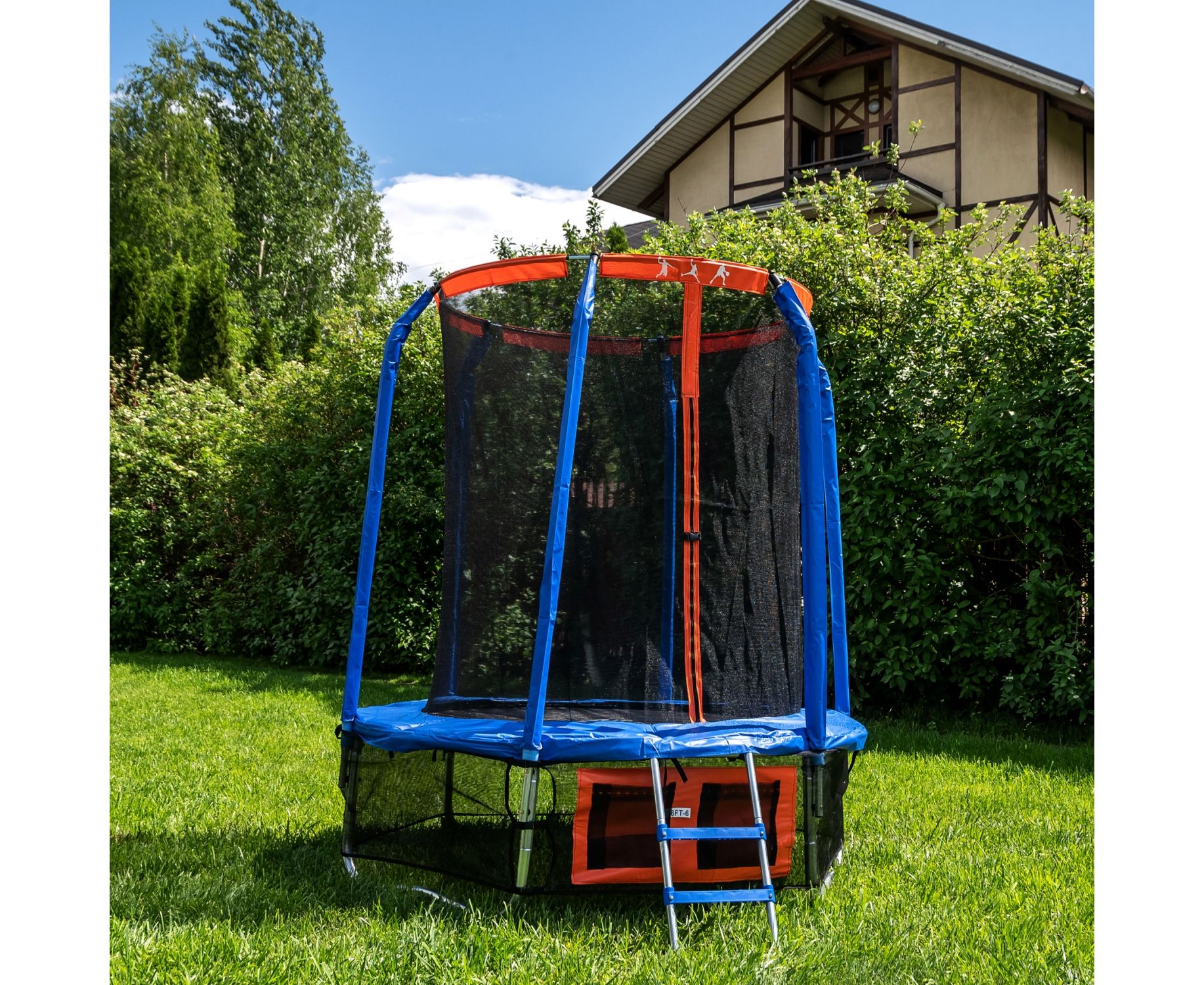 Батут DFC Jump Basket 12ft внутр.сетка, лестница (366cм) 12FT-JBSK-B 1834_1500