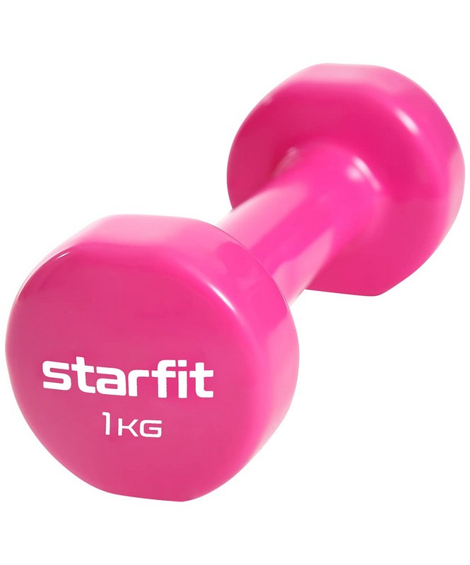 Гантель виниловая Core 1 кг Star Fit DB-101 розовый 665_800