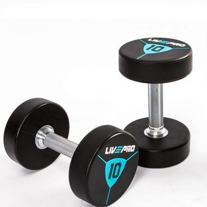 Гантели в уретане 18 кг Live Pro Premium Urethane Dumbbells LP8000-18 800_800