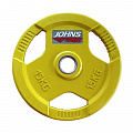 Диск обрезиненный 15кг Johns 91010 -15С желтый 120_120